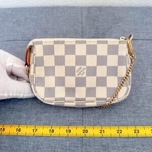 Authentic Louis Vuitton Damier Azur Mini Pochette Accessoires Pouch